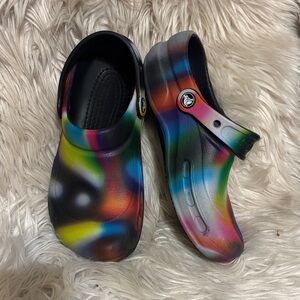 Crocs at Work Bistro Adult Unisex Non-Slip Tie-Dye Clog - Multicolor